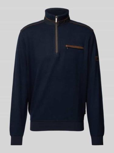 bugatti Sweatshirt mit Stehkragen in Marine, Größe L