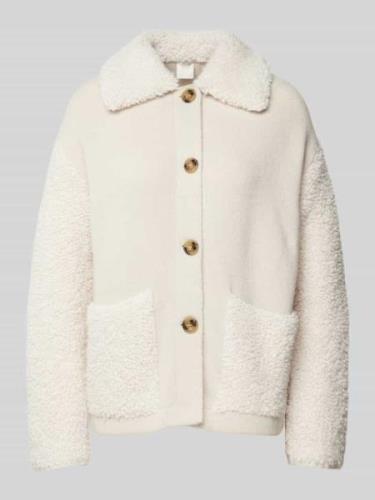 Marella Leinenjacke mit Teddyfell Modell 'SPIRA' in Offwhite, Größe M