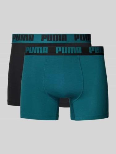 Puma Trunks mit Teilungsnähten im 2er-pack in Petrol, Größe M