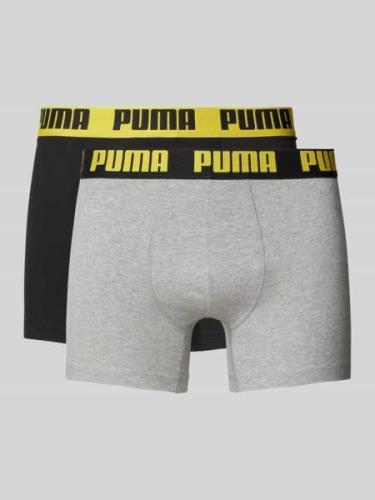 Puma Trunks mit Teilungsnähten im 2er-pack in Hellgrau, Größe L