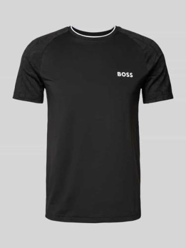 BOSS Green T-Shirt mit Label-Print in Black, Größe XXL