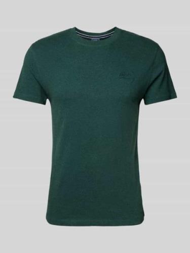 Superdry T-Shirt mit Label-Stitching in Oliv, Größe M