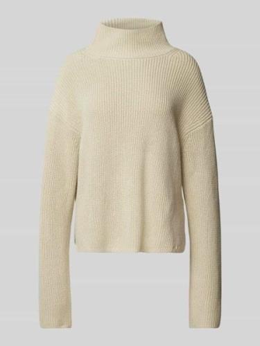 Calvin Klein Jeans Strickpullover mit Stehkragen in Beige, Größe M