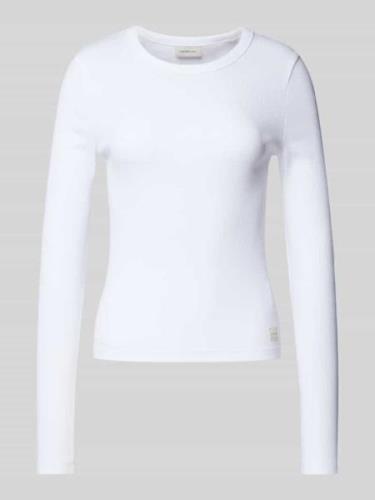 Calvin Klein Jeans Longsleeve mit Rippenstruktur in Weiss, Größe L