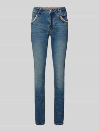 MOS MOSH Skinny Fit Jeans mit Applikationen Modell 'Naomi' in Blau, Gr...