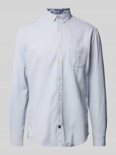 Colours & Sons Regular Fit Freizeithemd mit Button-Dow-Kragen in Hellb...