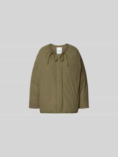 Yves Salomon Steppjacke mit Rundhalsausschnitt in Khaki, Größe XS/S