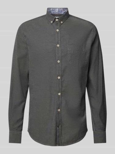 Colours & Sons Regular Fit Freizeithemd mit Button-Dow-Kragen in Anthr...