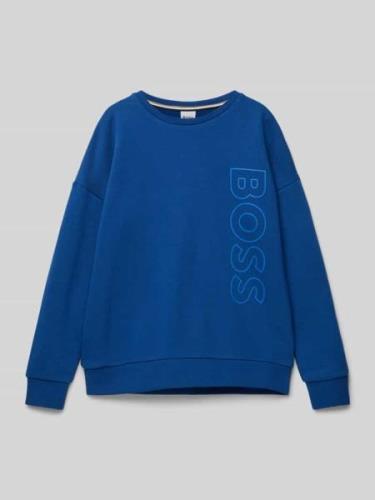 Boss Sweatshirt mit Rundhalsausschnitt und Logo-Print in Blau, Größe 1...