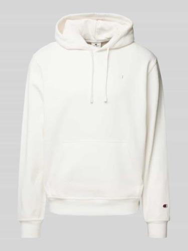 CHAMPION Hoodie mit Logo-Patch in Offwhite, Größe L