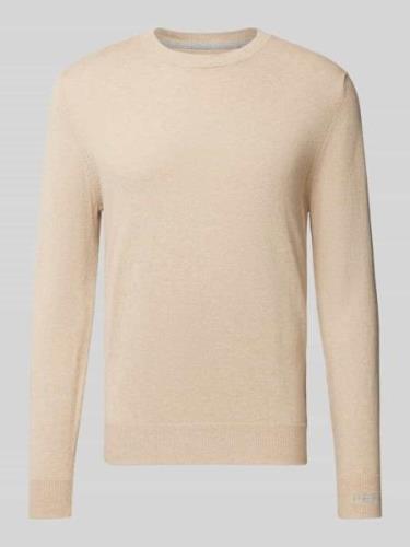 Pepe Jeans Strickpullover mit Rundhalsausschnitt Modell 'Andre' in Bei...