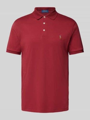 Polo Ralph Lauren Regular Fit Poloshirt mit Label-Stitching in Bordeau...