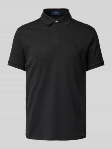 Polo Ralph Lauren Poloshirt mit gerippten Ärmelabschlüssen in Black, G...