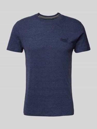 Superdry T-Shirt mit Label-Stitching in Marine Melange, Größe XXXL