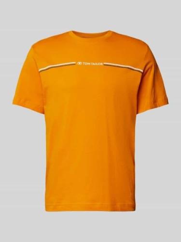 Tom Tailor T-Shirt mit Rundhalsausschnitt in Orange, Größe L