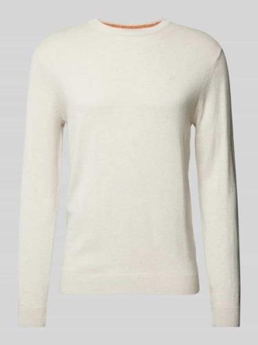 Tom Tailor Strickpullover mit Label-Stitching Modell 'BASIC' in Offwhi...