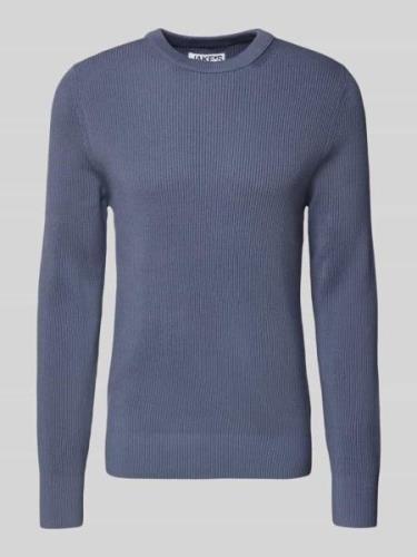 JAKE*S STUDIO MEN Strickpullover mit Rundhalsausschnitt in Rauchblau, ...