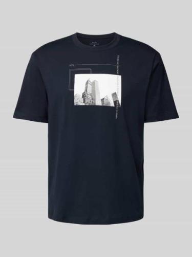 ARMANI EXCHANGE T-Shirt mit Label-Print Modell 'NewYork Building' in D...