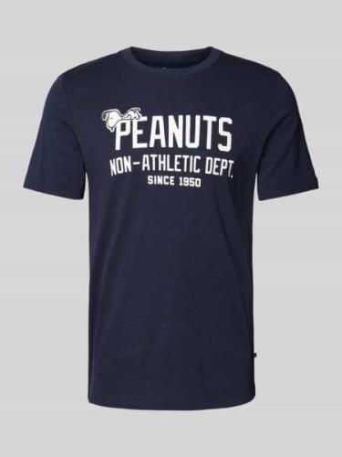 s.Oliver RED LABEL Regular Fit T-Shirt mit Peanuts-Print in Marine, Gr...