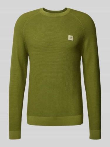 s.Oliver RED LABEL Strickpullover mit gerippten Abschlüssen in Schilf,...