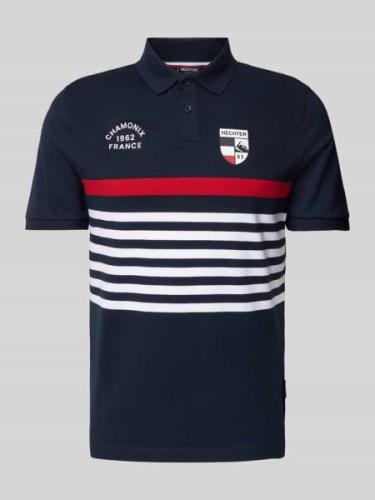 HECHTER PARIS Poloshirt mit Label-Stitching in Marine, Größe XXL