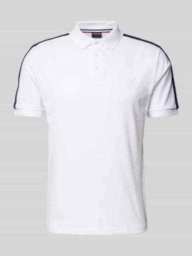 HECHTER PARIS Poloshirt mit Label-Print in Weiss, Größe L