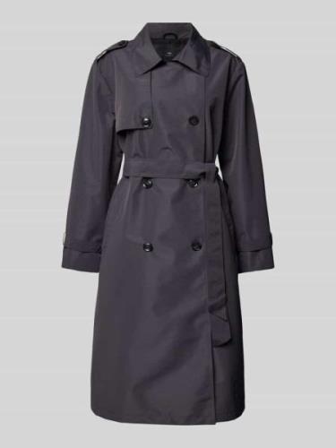 WITHBLACK Trenchcoat mit Bindegürtel in Anthrazit, Größe S