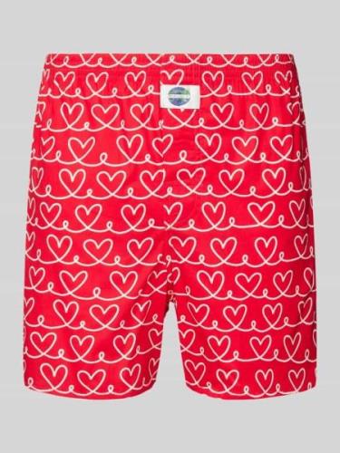 Deal Boxershorts mit Label-Detail Modell 'Herzen' in Rot, Größe L