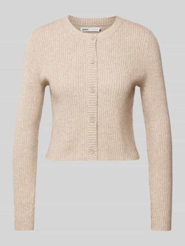 Only Cardigan mit durchgehender Knopfleiste Modell 'KATIA' in Sand Mel...