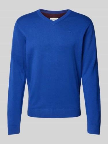 Tom Tailor Regular Fit Strickpullover mit V-Ausschnitt in Royal, Größe...