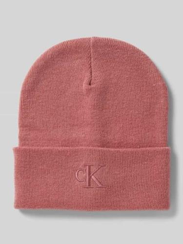 Calvin Klein Jeans Beanie mit breitem Umschlag und Logo-Stitching in R...