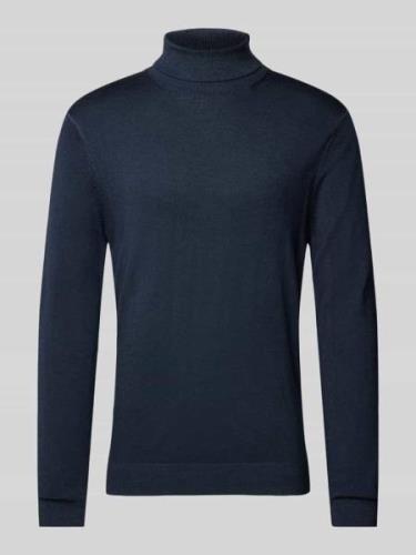 OLYMP Level Five Slim Fit Strickpullover mit Rollkragen in Marine, Grö...