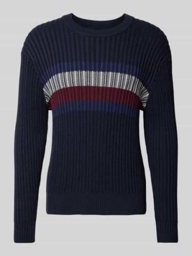 Tommy Hilfiger Strickpullover mit gerippten Abschlüssen in Marine, Grö...