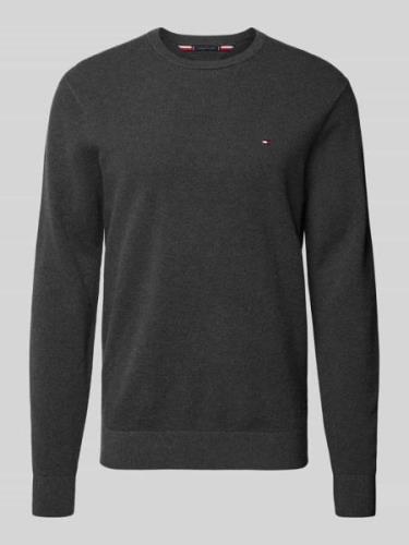 Tommy Hilfiger Strickpullover mit Rundhalsausschnitt in Anthrazit, Grö...