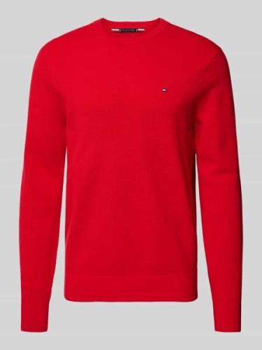 Tommy Hilfiger Strickpullover mit Rundhalsausschnitt in Rot, Größe S