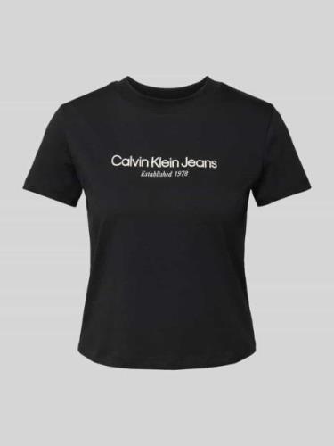 Calvin Klein Jeans T-Shirt mit Label-Print in Black, Größe M