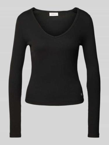 Calvin Klein Jeans Longsleeve mit Label-Patch in Black, Größe M