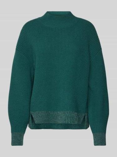 Marc Cain Strickpullover aus Lanawollemit Stehkragen in Dunkelgruen, G...