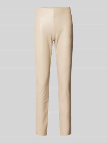 Raffaello Rossi Skinny Fit Hose in Leder-Optik in Sand, Größe 34