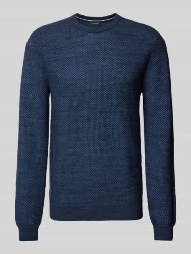 OLYMP Level Five Slim Fit Strickpullover mit Strukturmuster in Marine,...