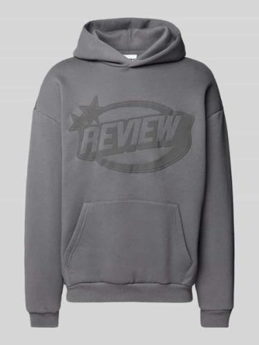 REVIEW Hoodie mit Kapuze in Dunkelgrau, Größe S