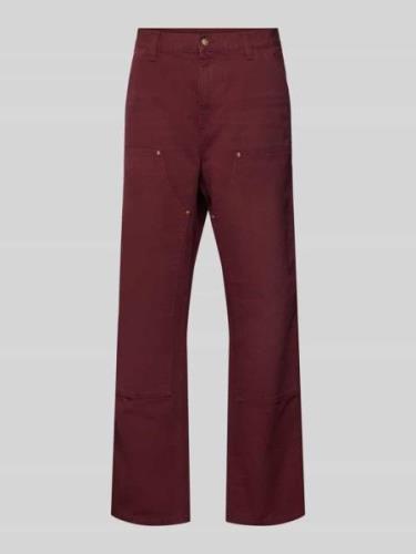 Carhartt Work In Progress Stoffhose mit Eingrifftaschen in Bordeaux, G...