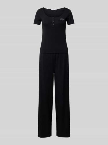 Guess Pyjama mit Label-Stitching Modell 'CARRIE' in Black, Größe L