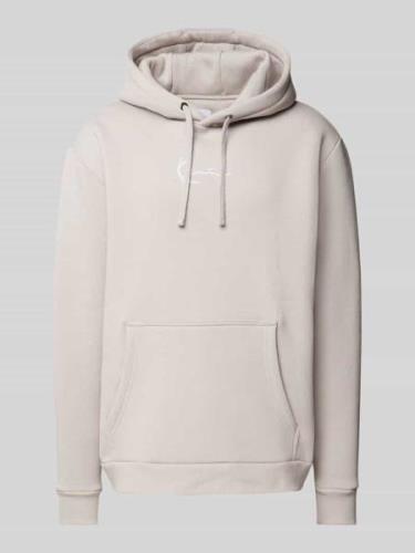 KARL KANI Hoodie mit Label-Stitching in Mittelgrau, Größe L