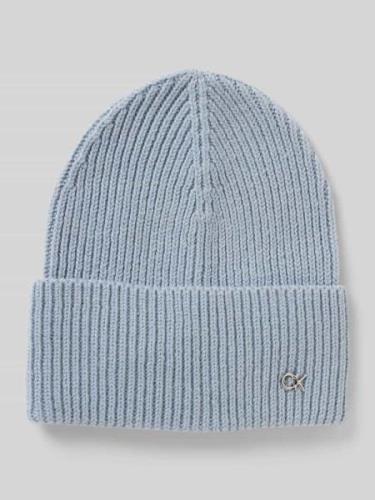 CK Calvin Klein Beanie aus Wolle-Kaschmir-Mix mit Label-Applikation in...