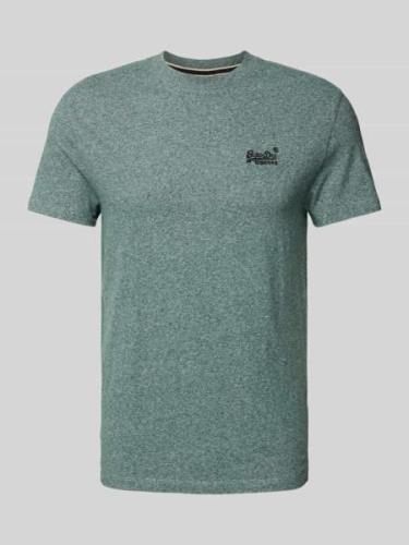 Superdry T-Shirt mit Label-Stitching in Gruen, Größe L