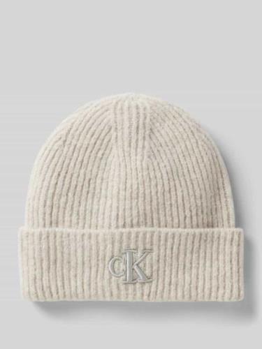 Calvin Klein Jeans Beanie mit Label-Stitching Modell 'THICK' in Offwhi...