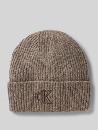 Calvin Klein Jeans Beanie mit Label-Stitching Modell 'THICK' in Taupe,...