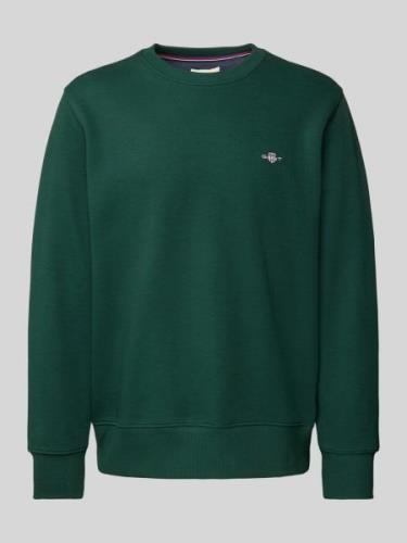 Gant Sweatshirt mit  Label-Stitching Modell 'SHIELD' in Dunkelgruen, G...