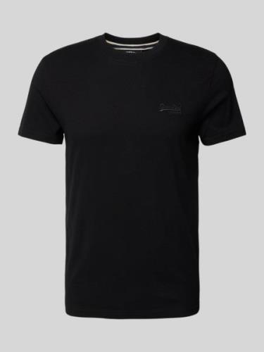 Superdry T-Shirt mit Label-Stitching in Black, Größe XXL